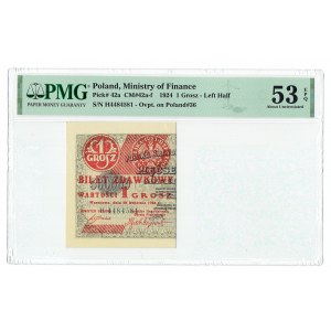 II RP, 1 penny 1924 H metà sinistra - PMG 53 EPQ