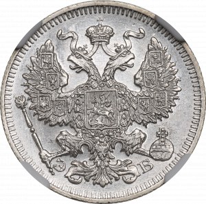 Russland, Nikolaus II., 20 Kopeken 1909 ЭБ - NGC MS62