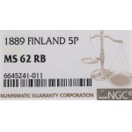 Finland under Russia, Alexander III, 5 penniä 1889 - NGC MS62 RB