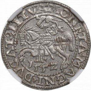 Sigismond II Auguste, demi-penny 1552, Vilnius - LI/LITVA NGC MS62