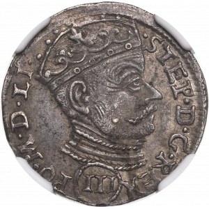 Stephan Bathory, 3 groschen 1580, Vilnius - NGC AU55