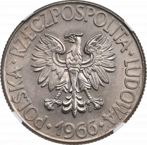 PRL, 10 złotych 1966 Kościuszko - NGC MS65
