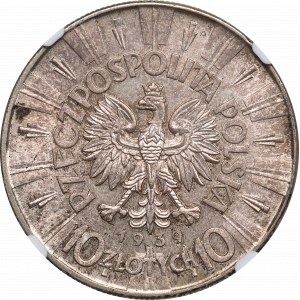 II RP, 10 złotych 1939 Piłsudski - NGC MS64