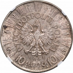 II RP, 10 złotych 1939 Piłsudski - NGC MS64