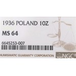 II Republic of Poland, 10 zloty 1936 Pilsudski - NGC MS64