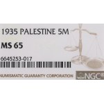 Palestyna, 5 mils 1935 - NGC MS65