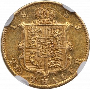 Nemecko, Hannover, 2-1/2 toliara 1853 - NGC AU55