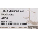 Germania, Hannover, 2-1/2 tallero 1853 - NGC AU55
