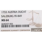 Rakousko, Salzburg, Dukát 1733 - NGC MS64