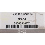 II Republic of Poland, 5 zloty 1932 Polonia - NGC MS64