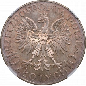 II Republic of Poland, 10 zlotych 1933, Traugutt - NGC MS62