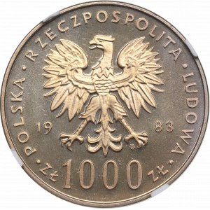 PRL, 1000 Zloty 1983 Johannes Paul II. - NGC MS66