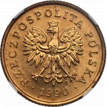 Terza Repubblica, 5 penny 1990 - NGC MS66