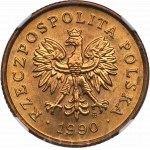 Troisième République, 5 pennies 1990 - NGC MS66