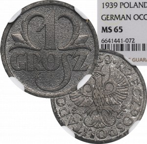 GG, 1 penny 1939 - NGC MS65