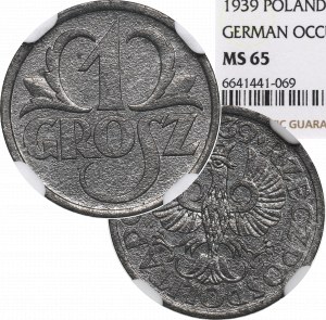 GG, 1 haléř 1939 - NGC MS65