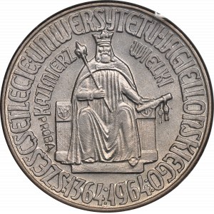 PRL, 10 złotych 1964 Kazimierz III Wielki - napis wklęsły Próba CuNi