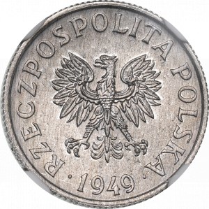 PRL, 2 groše 1949 - NGC MS65