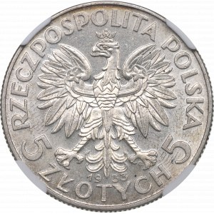 II RP, 5 zloty 1933 Tête de femme - NGC MS61