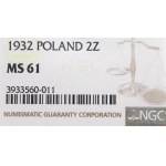 II Republic of Poland, 2 zloty 1932 - NGC MS61
