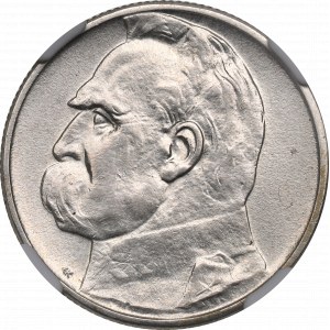 II RP, 2 zloty 1934 Piłsudski - NGC UNC Détails