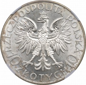 II Republic of Poland, 10 zlotych 1933, Traugutt - NGC MS63