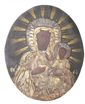 Poland, Placard with Our Lady of Czestochowa