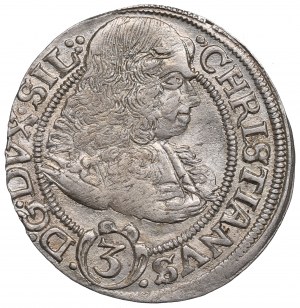 Slezsko, knížectví legnicko-brzesko-wołowskie, Chrystian, 3 krajcary 1670, Brzeg