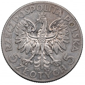 II RP, 5 zloty 1932 ZZM Testa di donna
