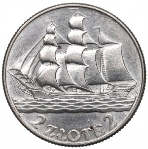 II RP, 2 zloty 1936 Nave a vela