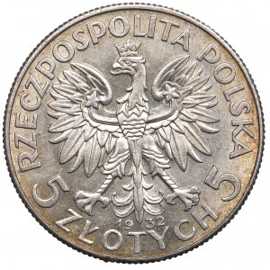 II RP, 5 złotych 1932 BZM Głowa kobiety