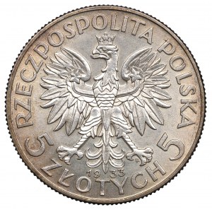 II RP, 5 zloty 1933 Tête de femme