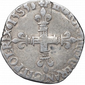 Heinrich III. von Valois, 1/4 ecu 1585, La Rochelle