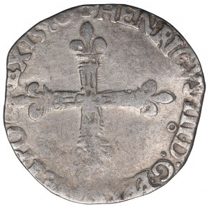 Henri III de Valois, 1/4 écu 1580, Rennes