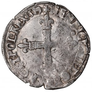 Henrich III. z Valois, 1/4 ecu 1589, Nantes