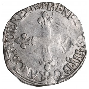 Heinrich III. von Valois, 1/4 ecu 1588, Rennes