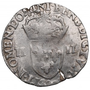 Henri III de Valois, 1/4 écu 1587, Rennes