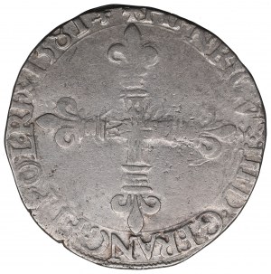 Henryk III Walezy, 1/4 ecu 1581, La Rochelle