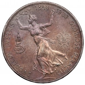 Autriche, François-Joseph, 5 couronnes 1908 - 60e anniversaire du règne
