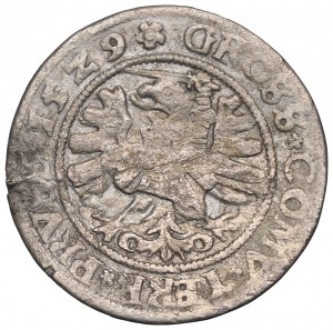 Sigismond Ier le Vieux, Denier pour les terres prussiennes 1529, Toruń - RARE