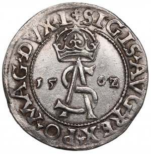 Zygmunt II August, Trojak 1562, Wilno - szeroki krążek L/LI