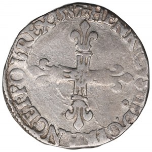 Henri III de Valois, 1/4 écu 1587, Rennes