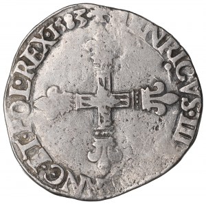 Enrico III di Valois, 1/4 ecu 1583, Nantes