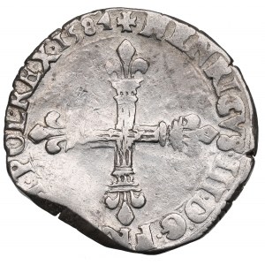Jindřich III. z Valois, 1/4 ecu 1584, Angers