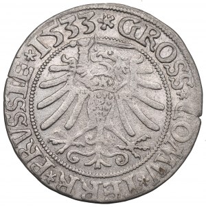Žigmund I. Starý, groš za pruské krajiny 1533, Toruň - PRVSS/PRVSSIE