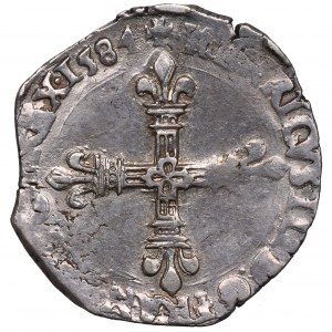 Heinrich III. von Valois, 1/8 ecu 1584, Angers