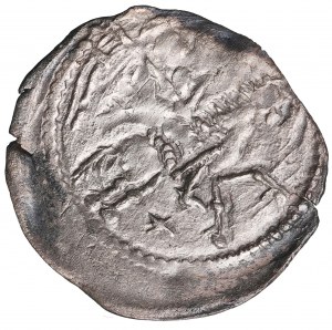 Conrad I of Mazovia or Casimir I of Kuyavia, Kuyavia, denarius fighting the beast - rare