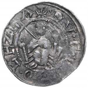 Boleslao III il Wrymouth, Cracovia, denario, principe sul trono, DENARI - BELLISSIMO
