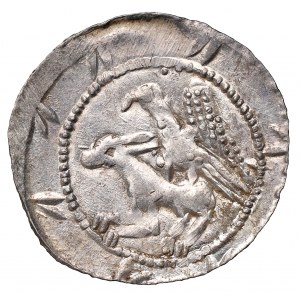 Ladislao II l'Esiliato, Cracovia, denario, aquila e lepre