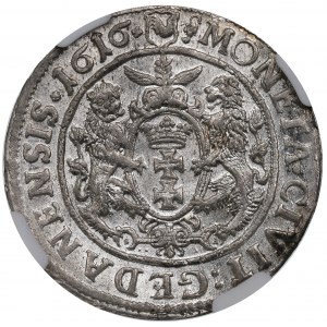 Sigismund III, 18 groschen 1616, Danzig - NGC MS63